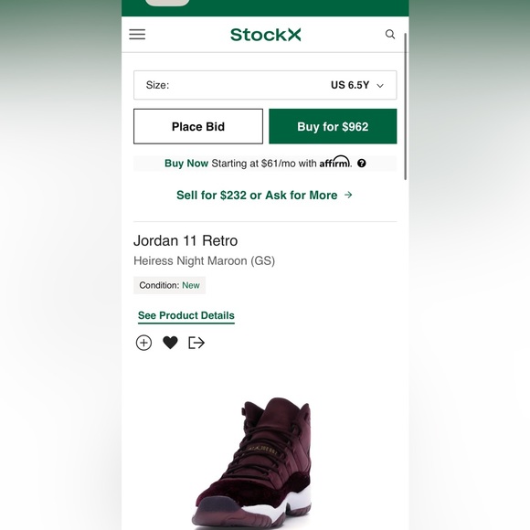 Rare Limited edition Jordan Maroon Retro 11βs Size 6.5 ππβΊοΈβΊοΈππ₯°π - Picture 3 of 9